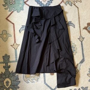 Acne Studios Black Cotton Ruffle Skirt